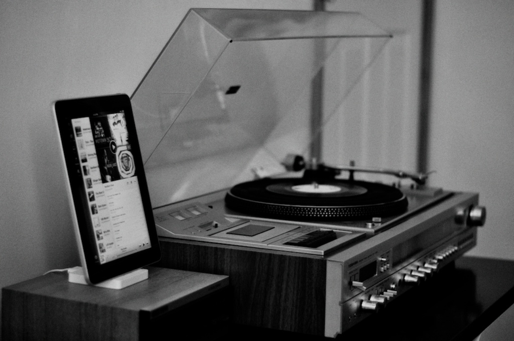 Record player and iPad 