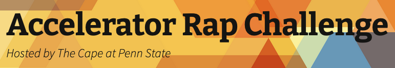 Accelerator Rap Challenge Website Banner, words on colorful background